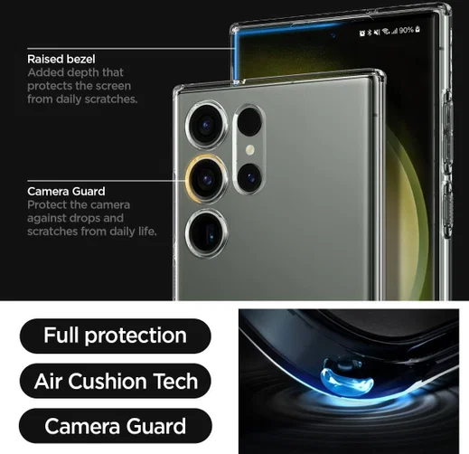 Spigen Liquid Crystal Samsung S23 Ultra Hoesje Back Cover Transparant afbeelding 4