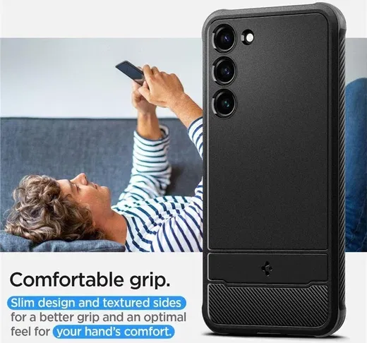 Spigen Rugged Armor Samsung Galaxy S23 Hoesje Back Cover Zwart afbeelding 5