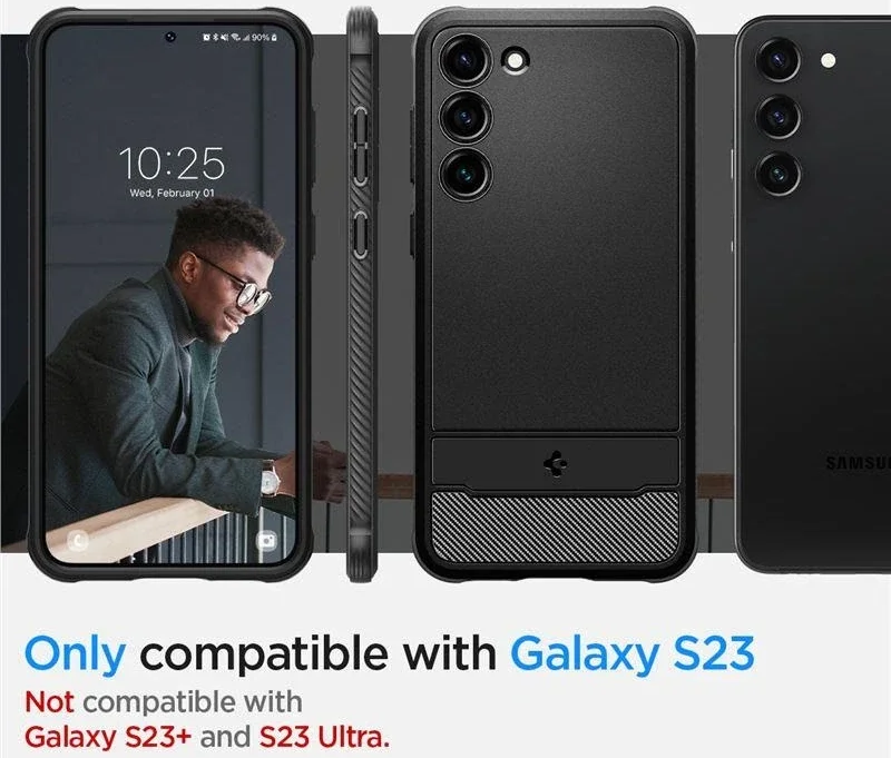 Spigen Rugged Armor Samsung Galaxy S23 Hoesje Back Cover Zwart afbeelding 8