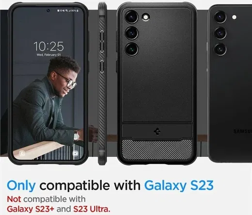 Spigen Rugged Armor Samsung Galaxy S23 Hoesje Back Cover Zwart afbeelding 8