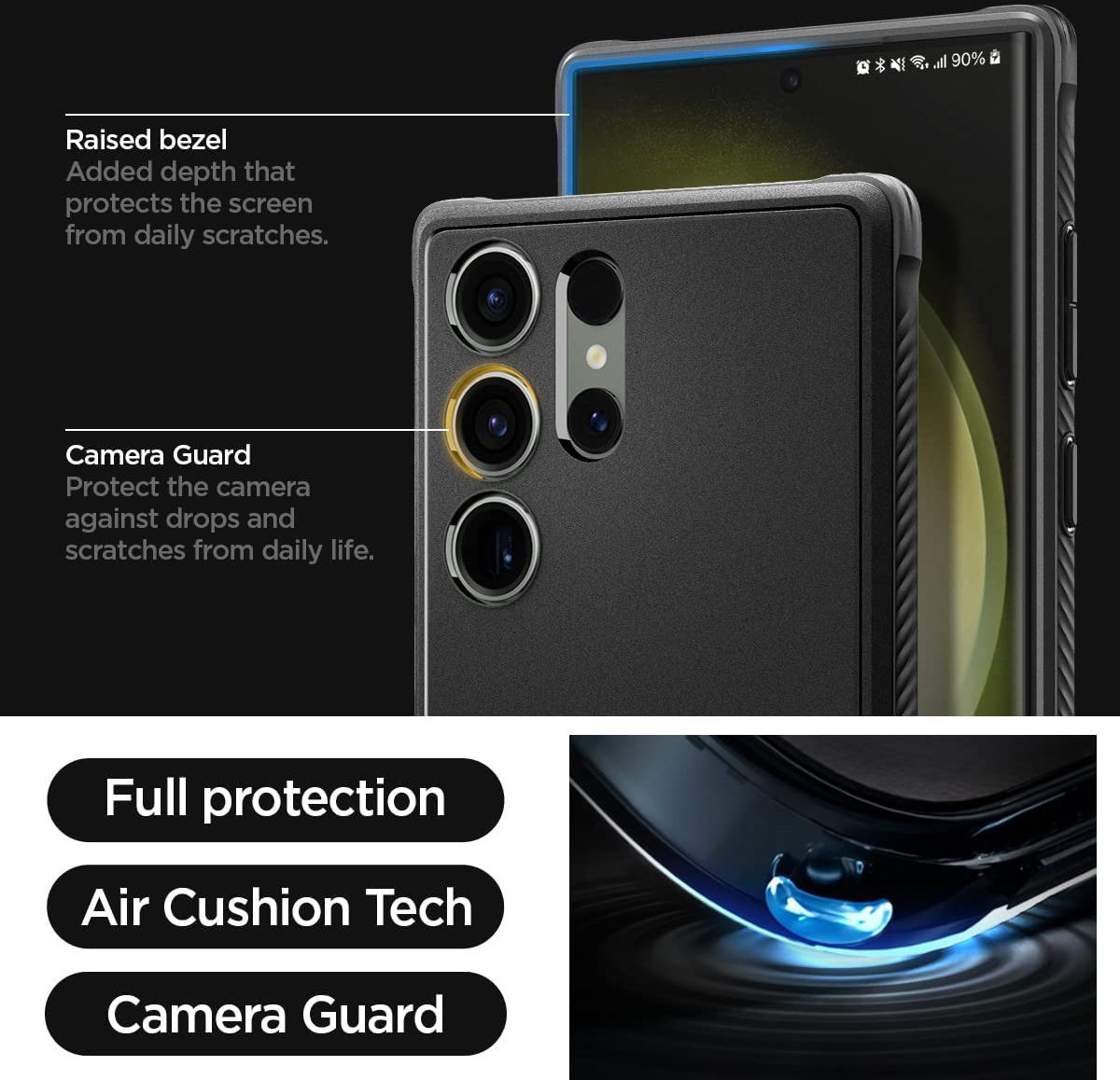 Spigen Rugged Armor Samsung  Galaxy S23 Ultra Hoesje Back Cover Zwart afbeelding 4