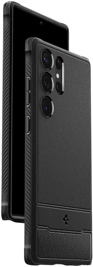 Spigen Rugged Armor Samsung  Galaxy S23 Ultra Hoesje Back Cover Zwart afbeelding 14