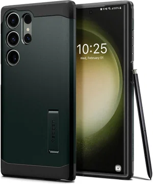 Spigen Tough Armor Samsung Galaxy S23 Ultra Hoesje Back Cover Groen