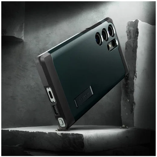 Spigen Tough Armor Samsung Galaxy S23 Ultra Hoesje Back Cover Groen afbeelding 3