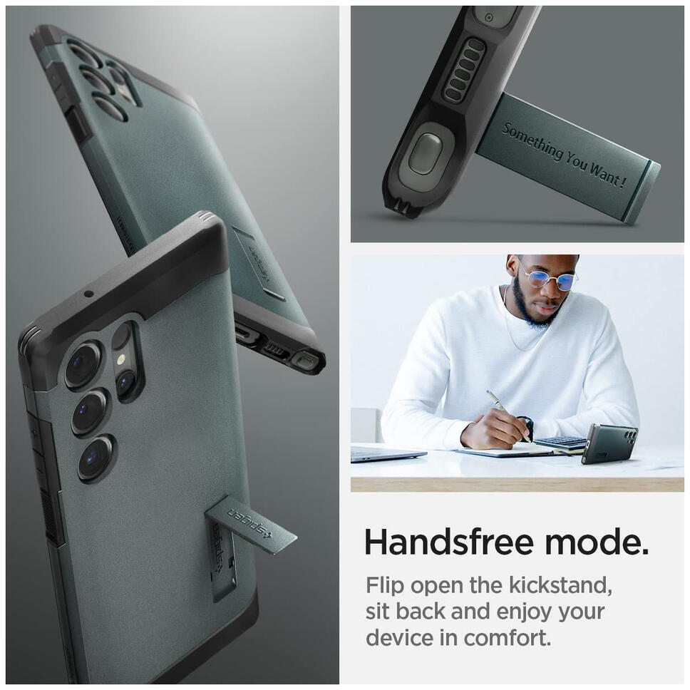 Spigen Tough Armor Samsung Galaxy S23 Ultra Hoesje Back Cover Groen afbeelding 6