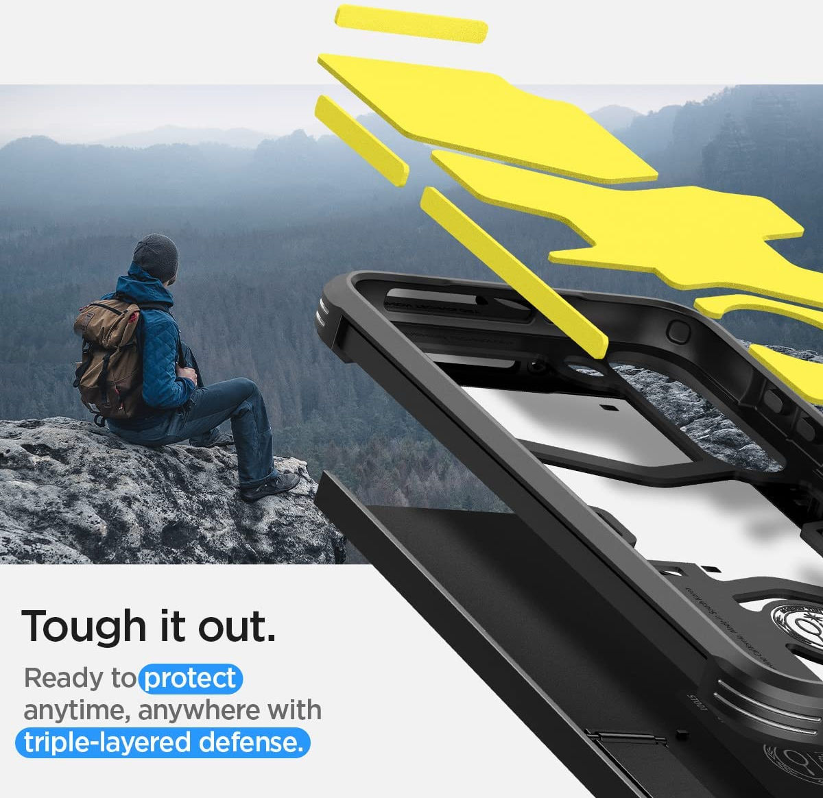 Spigen Tough Armor Samsung Galaxy S23 Plus Hoesje Back Cover Zwart afbeelding 3