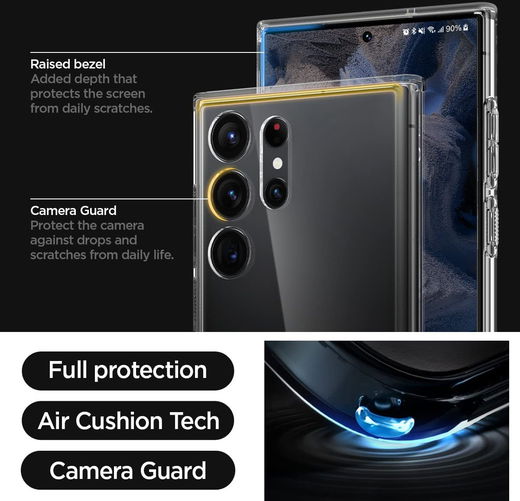 Spigen Ultra Hybrid Samsung S23 Ultra Hoesje Back Cover Transparant afbeelding 6