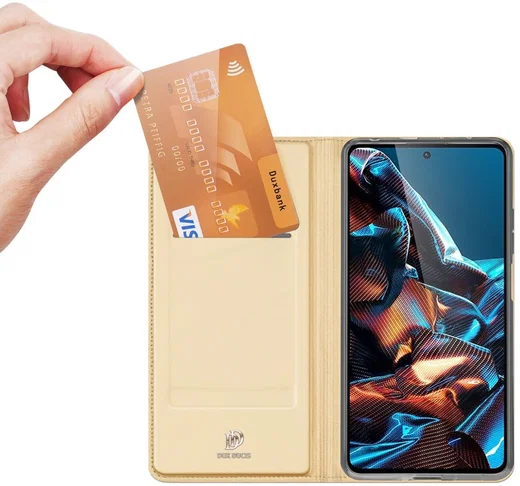 Dux Ducis Skin Pro Xiaomi Redmi Note 12 Pro / Poco X5 Pro Hoesje Goud afbeelding 2