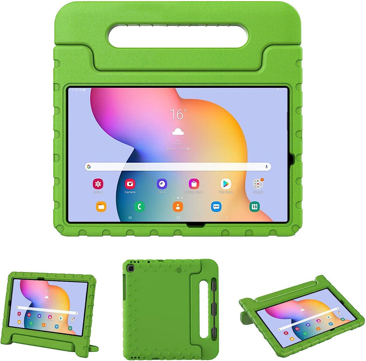 Samsung Galaxy Tab S6 Kinder Tablethoes met Handvat Groen afbeelding 2