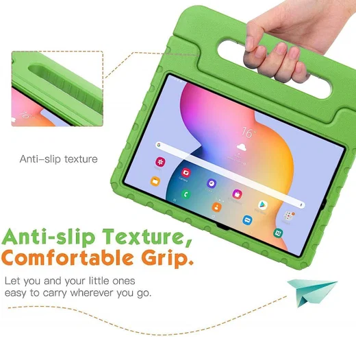 Samsung Galaxy Tab S6 Kinder Tablethoes met Handvat Groen afbeelding 4