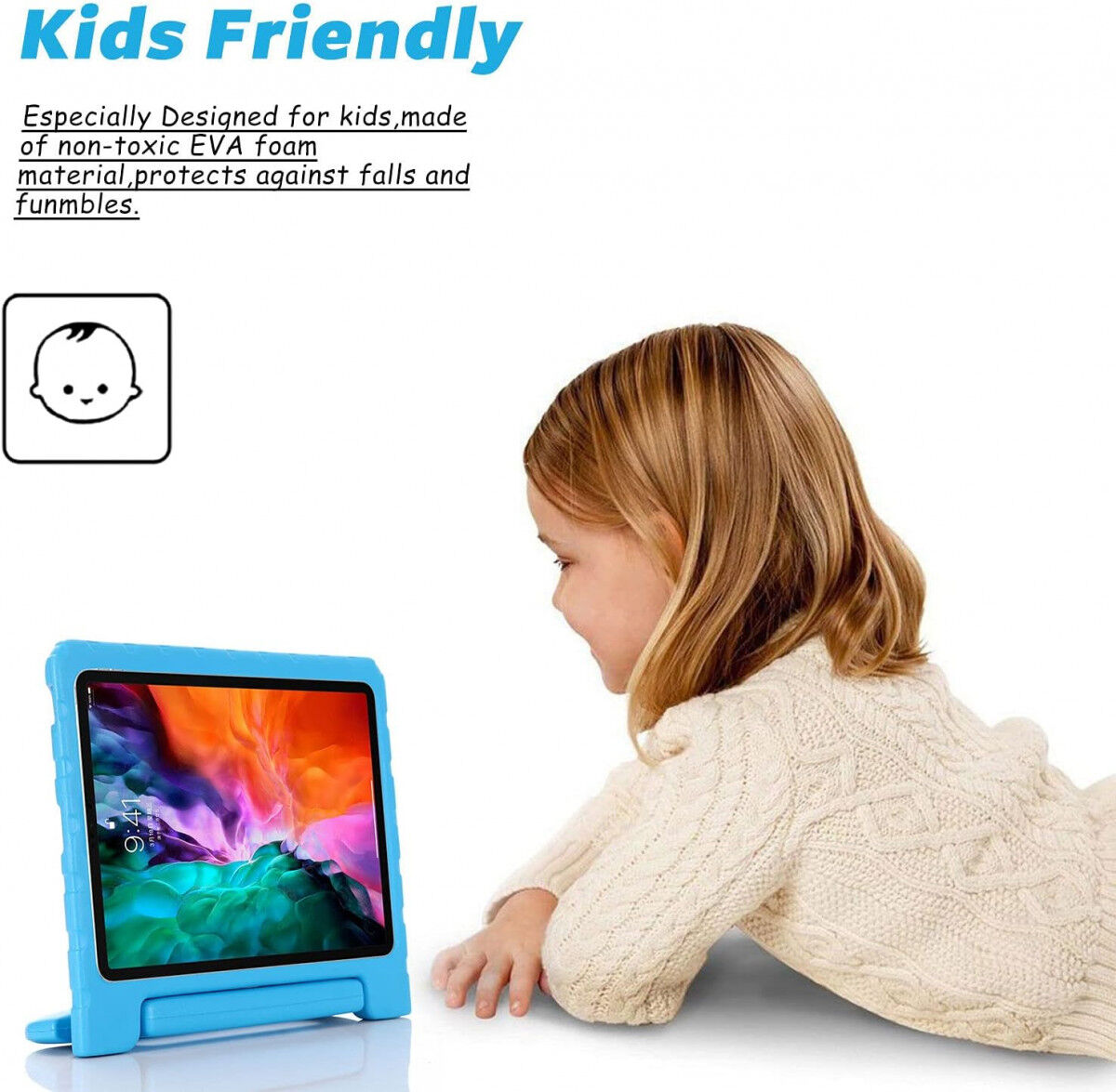 Apple iPad Pro 11 Kinder Tablethoes met Handvat Blauw afbeelding 5
