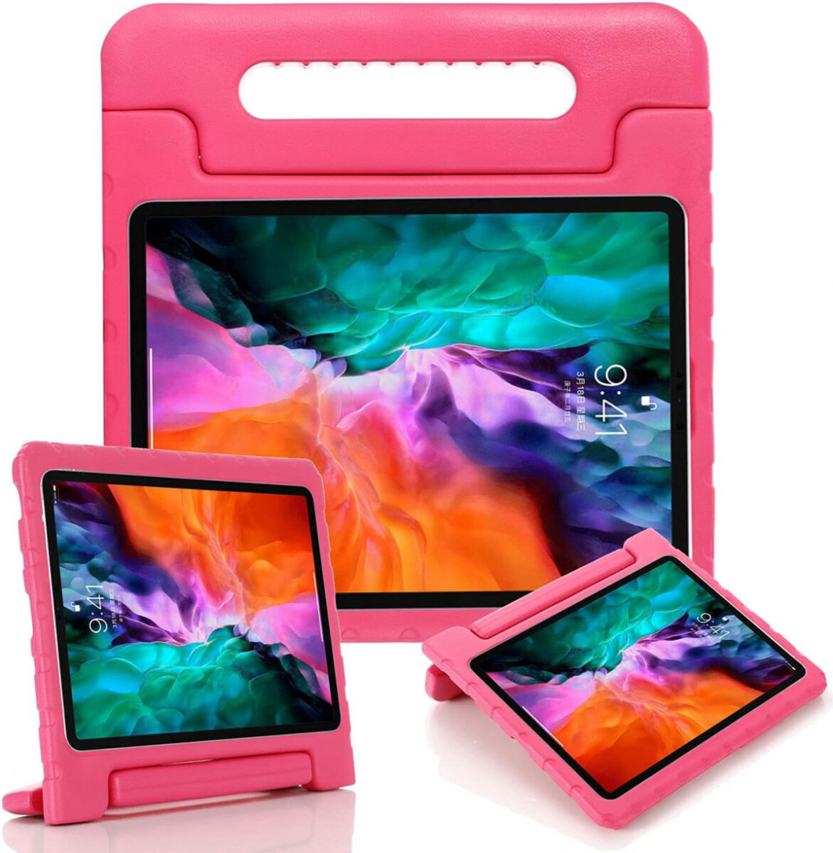 Apple iPad Pro 11 Kinder Tablethoes met Handvat Roze afbeelding 2