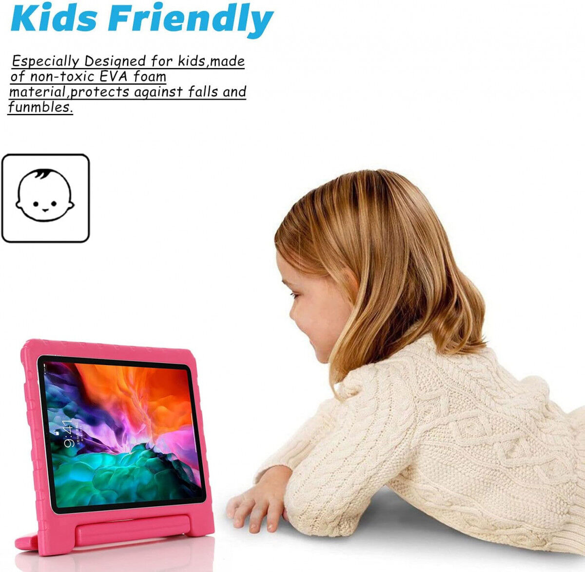 Apple iPad Pro 11 Kinder Tablethoes met Handvat Roze afbeelding 5