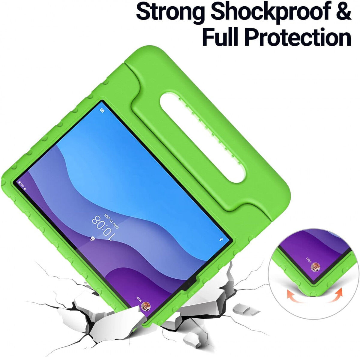 Lenovo Tab M10 HD Gen 2 Kinder Tablethoes met Handvat Groen afbeelding 4