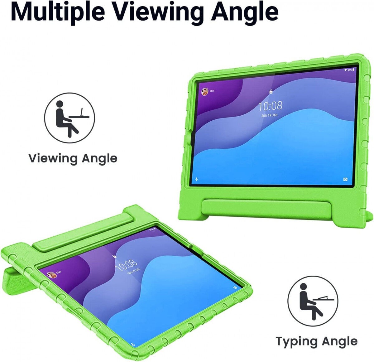 Lenovo Tab M10 HD Gen 2 Kinder Tablethoes met Handvat Groen afbeelding 5