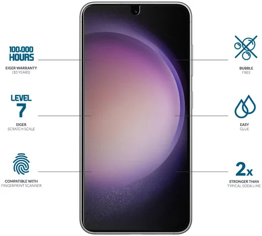 Eiger Samsung S23 / S22 Tempered Glass Case Friendly Screen Protector afbeelding 2