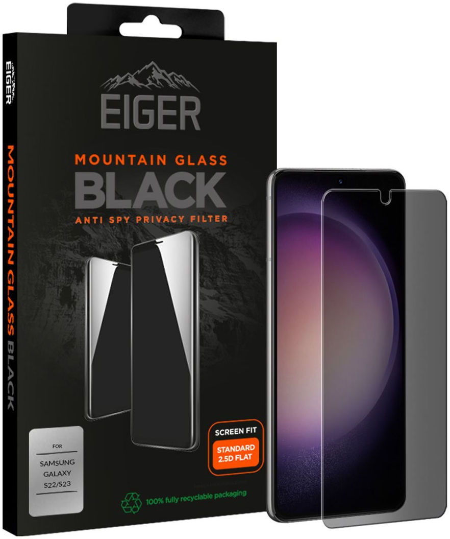 Eiger Samsung Galaxy S23 / S22 Privacy Glass CF Screen Protector afbeelding 1