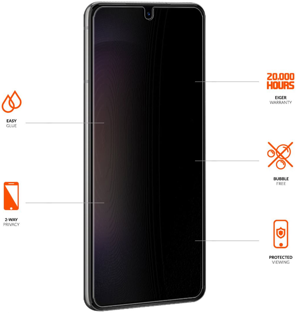 Eiger Samsung Galaxy S23 / S22 Privacy Glass CF Screen Protector afbeelding 2