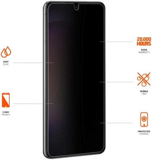 Eiger Samsung Galaxy S23 / S22 Privacy Glass CF Screen Protector afbeelding 2