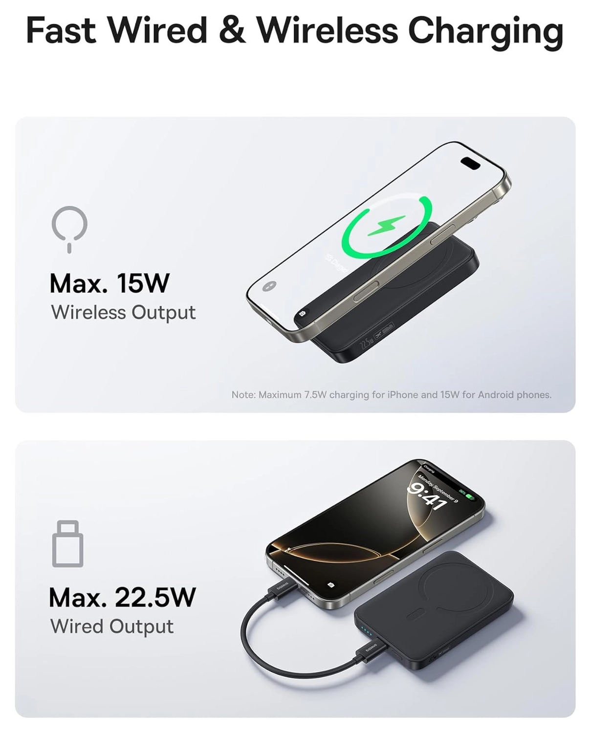 Baseus Megattach 10.000 mAh Powerbank Compact Met MagSafe Zwart 20W afbeelding 9