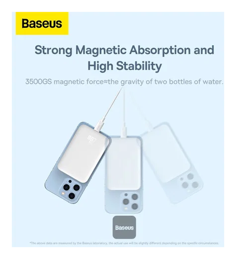 Baseus Megattach 10.000 mAh Powerbank Compact Met MagSafe Wit 20W afbeelding 6