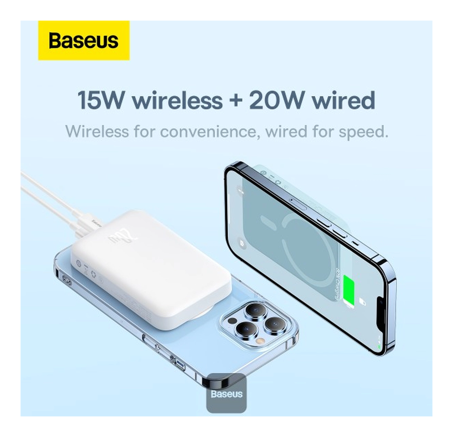 Baseus Megattach 10.000 mAh Powerbank Compact Met MagSafe Wit 20W afbeelding 8