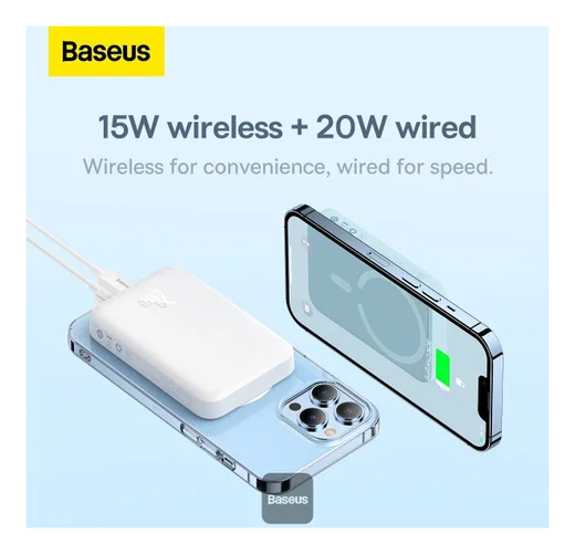 Baseus Megattach 10.000 mAh Powerbank Compact Met MagSafe Wit 20W afbeelding 8