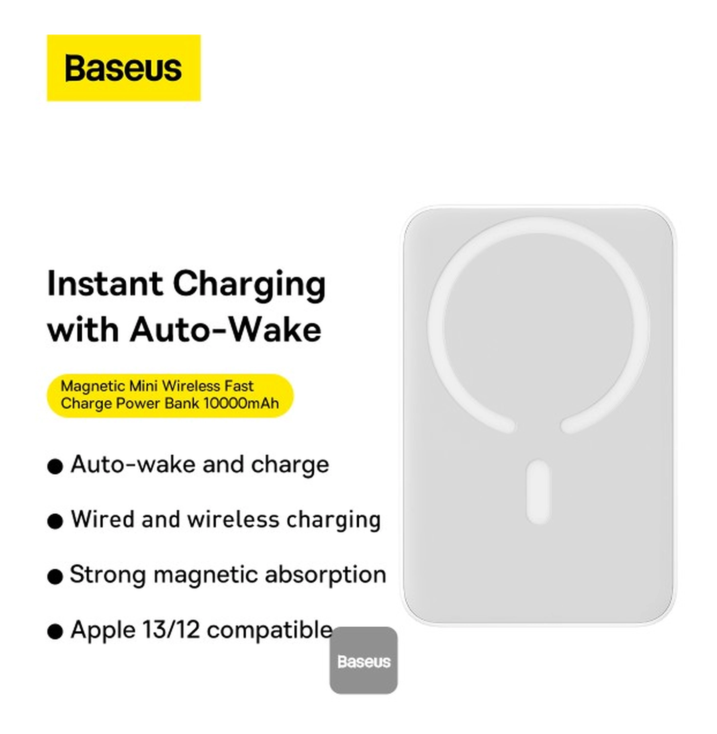 Baseus Megattach 10.000 mAh Powerbank Compact Met MagSafe Wit 20W afbeelding 9
