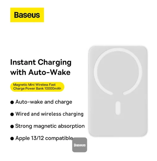 Baseus Megattach 10.000 mAh Powerbank Compact Met MagSafe Wit 20W afbeelding 9