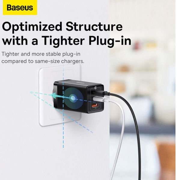 Baseus GaN5 Pro Snellader 65W PD 3.0 + 100W USB-C Kabel 1M Wit afbeelding 6