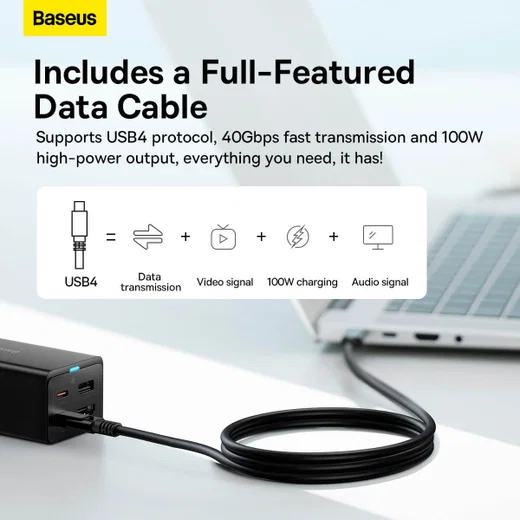 Baseus 67W Laptop Lader USB-C met HDMI Ingang 4K@30Hz afbeelding 6