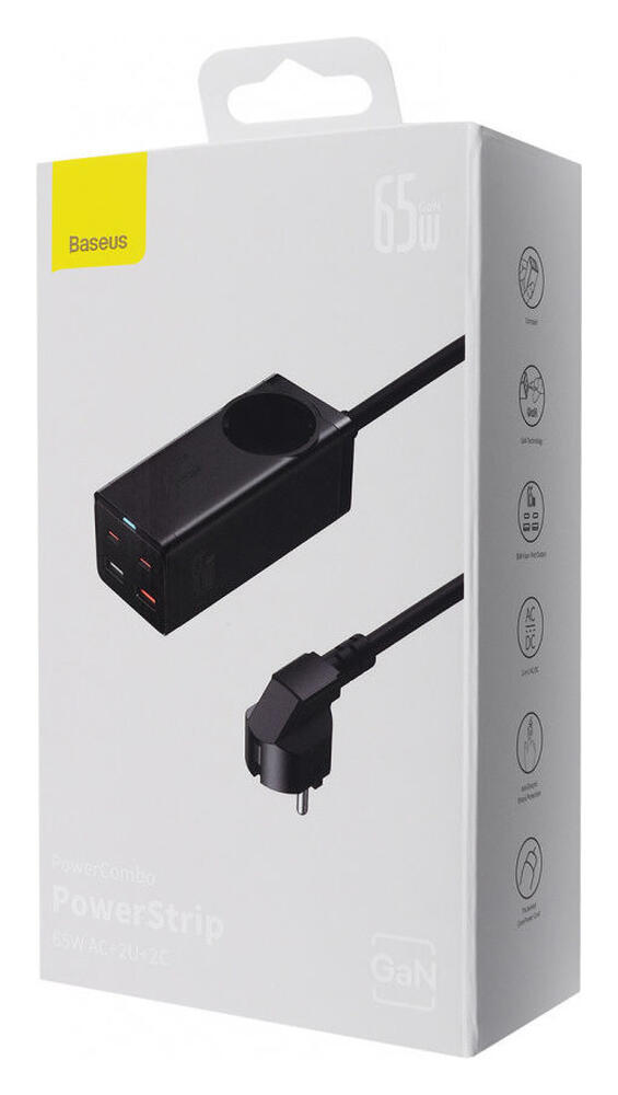 Baseus GaN3 Pro 65W Snellader Laptop/MacBook met Stopcontact Zwart afbeelding 8