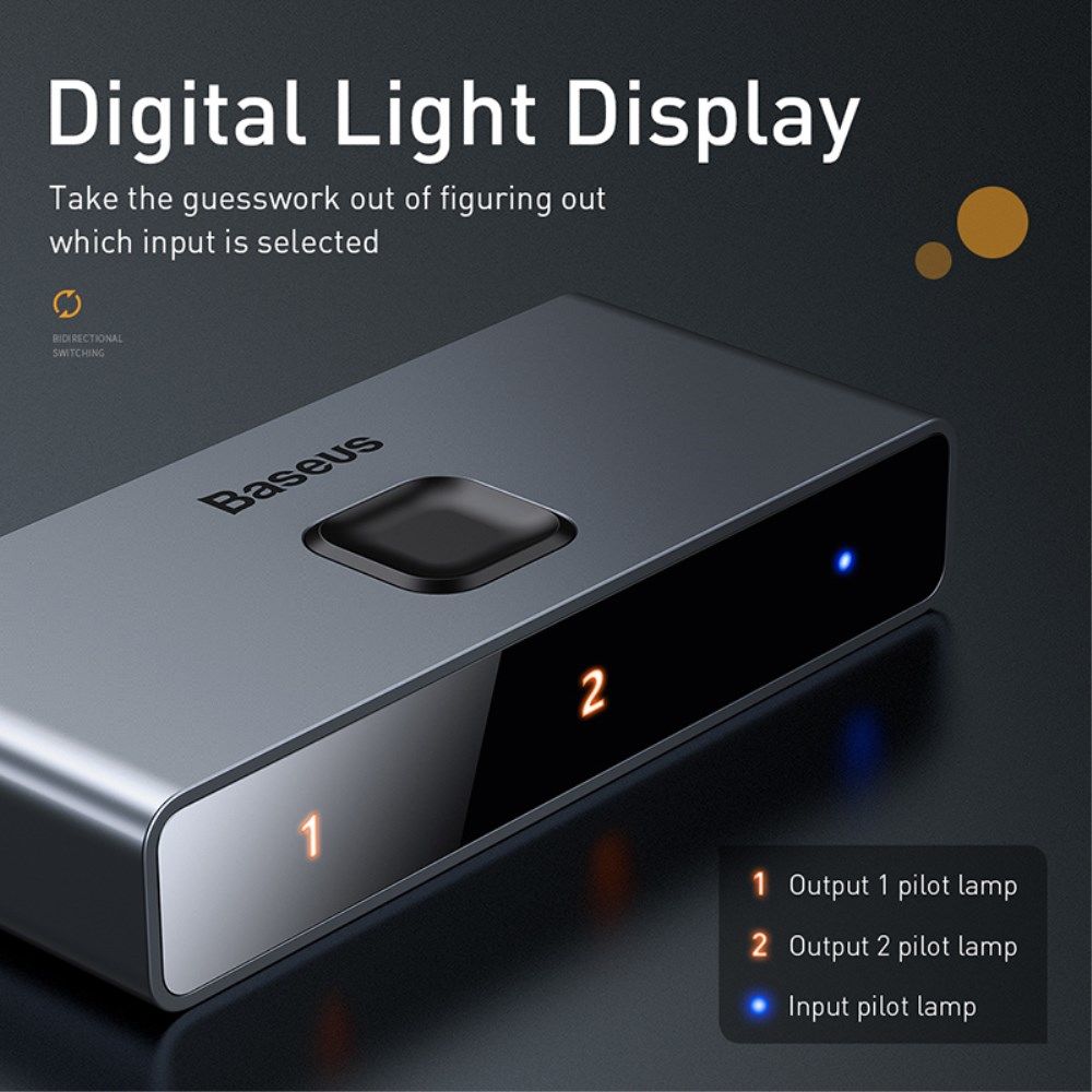 Baseus Matrix HDMI Splitter - HDMI Divider voor TV/Monitor Grijs afbeelding 4