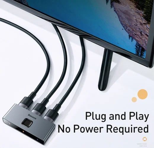 Baseus Matrix HDMI Splitter - HDMI Divider voor TV/Monitor Grijs afbeelding 7