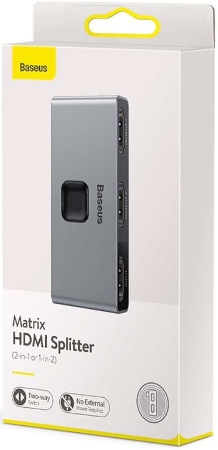 Baseus Matrix HDMI Splitter - HDMI Divider voor TV/Monitor Grijs afbeelding 14
