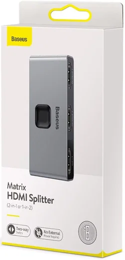 Baseus Matrix HDMI Splitter - HDMI Divider voor TV/Monitor Grijs afbeelding 14