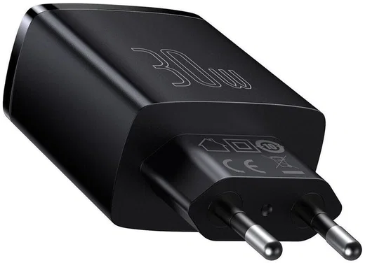 Baseus Compacte Trio Snellader 30W USB/USB-C Adapter Fast Charge Zwart afbeelding 6