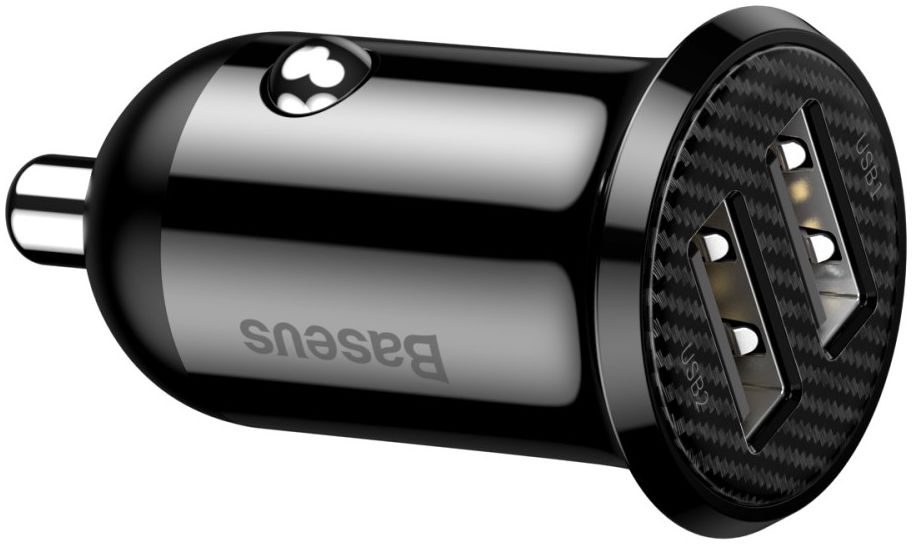 Baseus Compacte Dubbele USB Poort Autolader 4.8A Zwart afbeelding 11