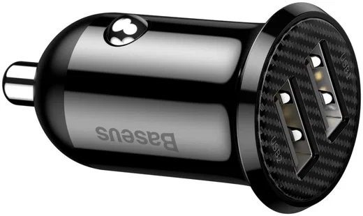 Baseus Compacte Dubbele USB Poort Autolader 4.8A Zwart afbeelding 11