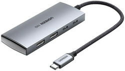 UGREEN Hub USB-C naar USB-A/USB-C 3.2 Adapter 10Gbps Grijs afbeelding
