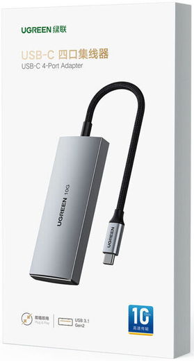 UGREEN Hub USB-C naar USB-A/USB-C 3.2 Adapter 10Gbps Grijs afbeelding 4