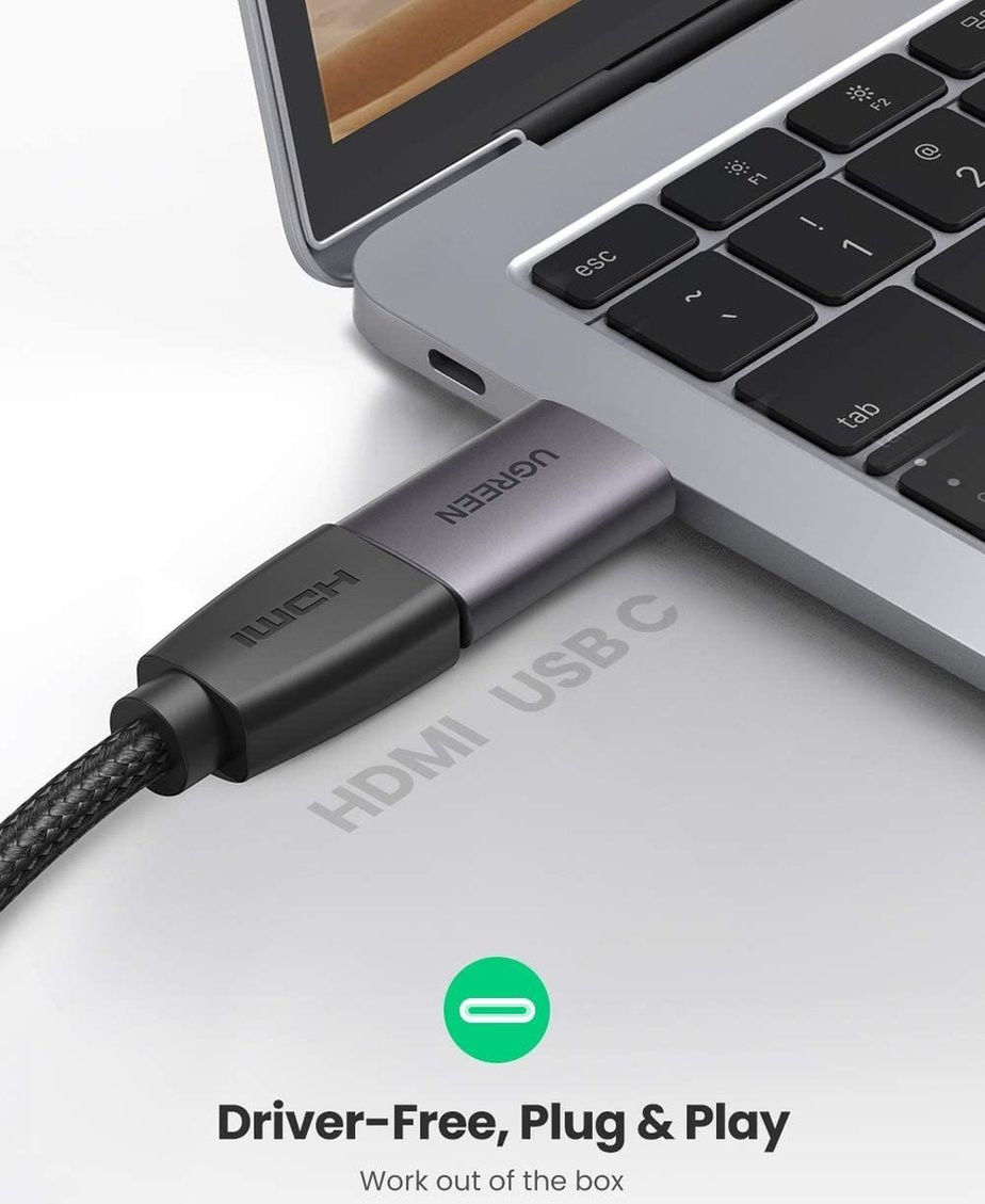 UGREEN USB-C / Thunderbolt 3 naar HDMI 2.0 Female Adapter Grijs afbeelding 4