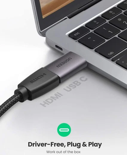 UGREEN USB-C / Thunderbolt 3 naar HDMI 2.0 Female Adapter Grijs afbeelding 4