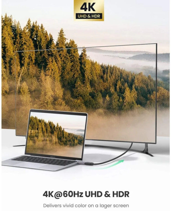 UGREEN USB-C / Thunderbolt 3 naar HDMI 2.0 Female Adapter Grijs afbeelding 7