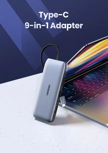 UGREEN Multifunctionele 9-in-1 USB-C Hub voor Laptop/MacBook Grijs afbeelding 6