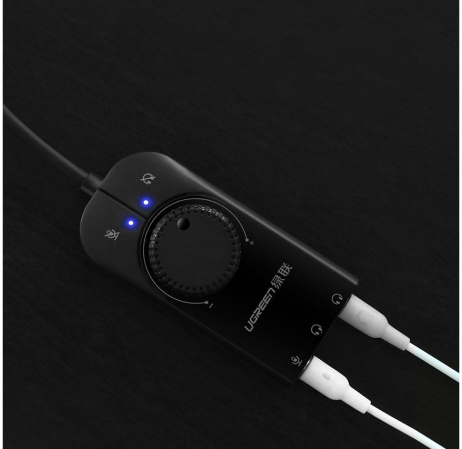 UGREEN USB naar 3.5mm Jack Adapter met Geluidregelaar Zwart afbeelding 5