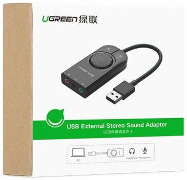 UGREEN USB naar 3.5mm Jack Adapter met Geluidregelaar Zwart afbeelding 3