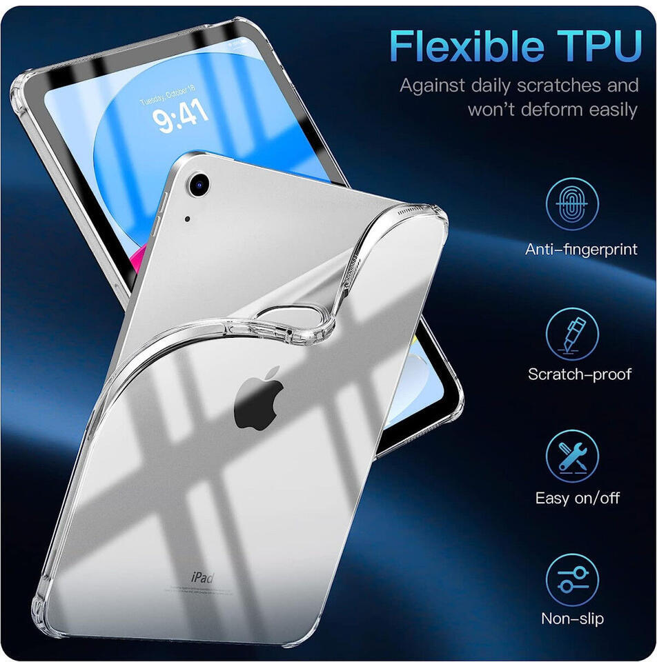 Apple iPad 11 (2025)/10.9 (2022) Hoes Schokbestendige TPU Back Cover Transparant afbeelding 4