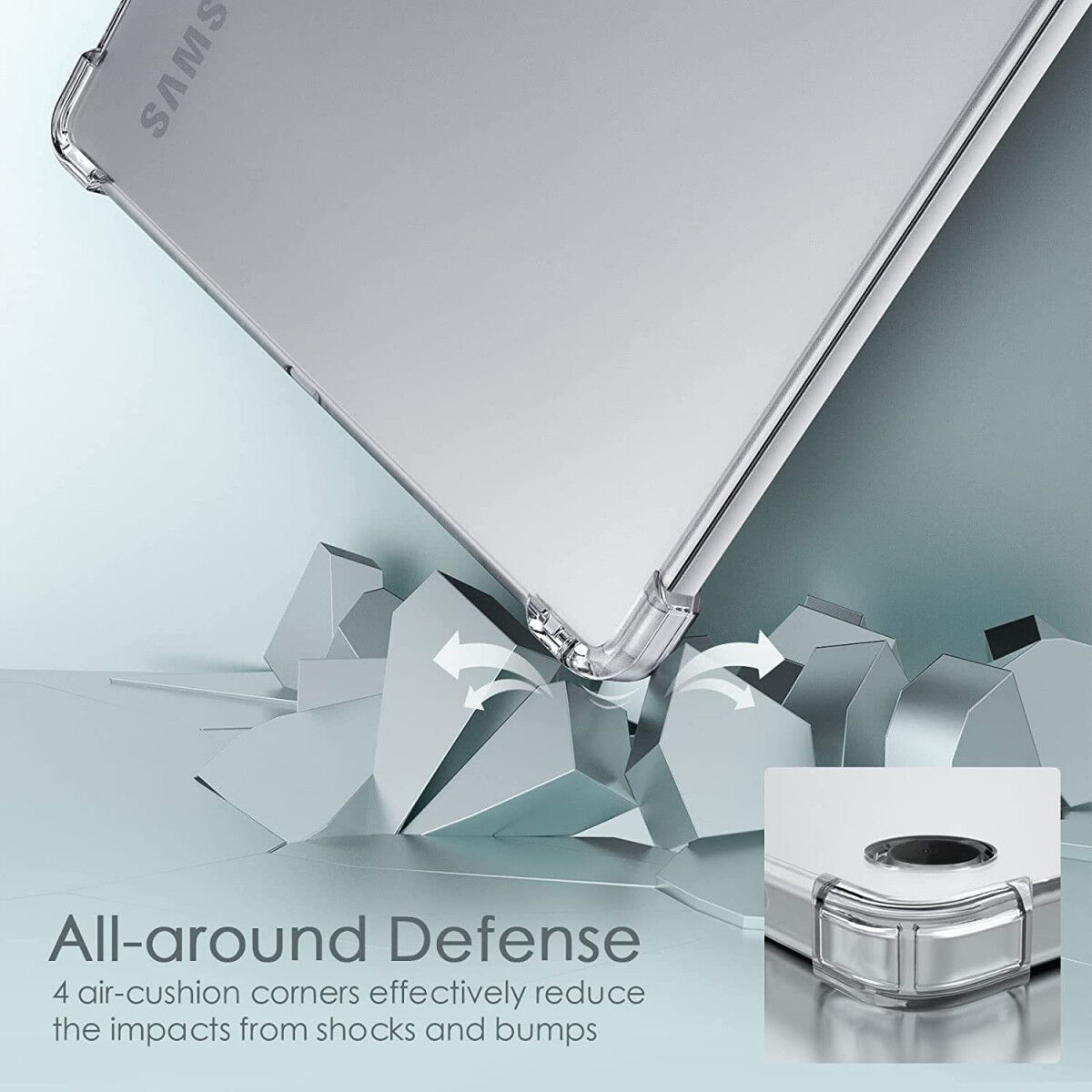 Samsung Galaxy Tab A8 Hoes Schokbestendige TPU Back Cover Transparant afbeelding 3