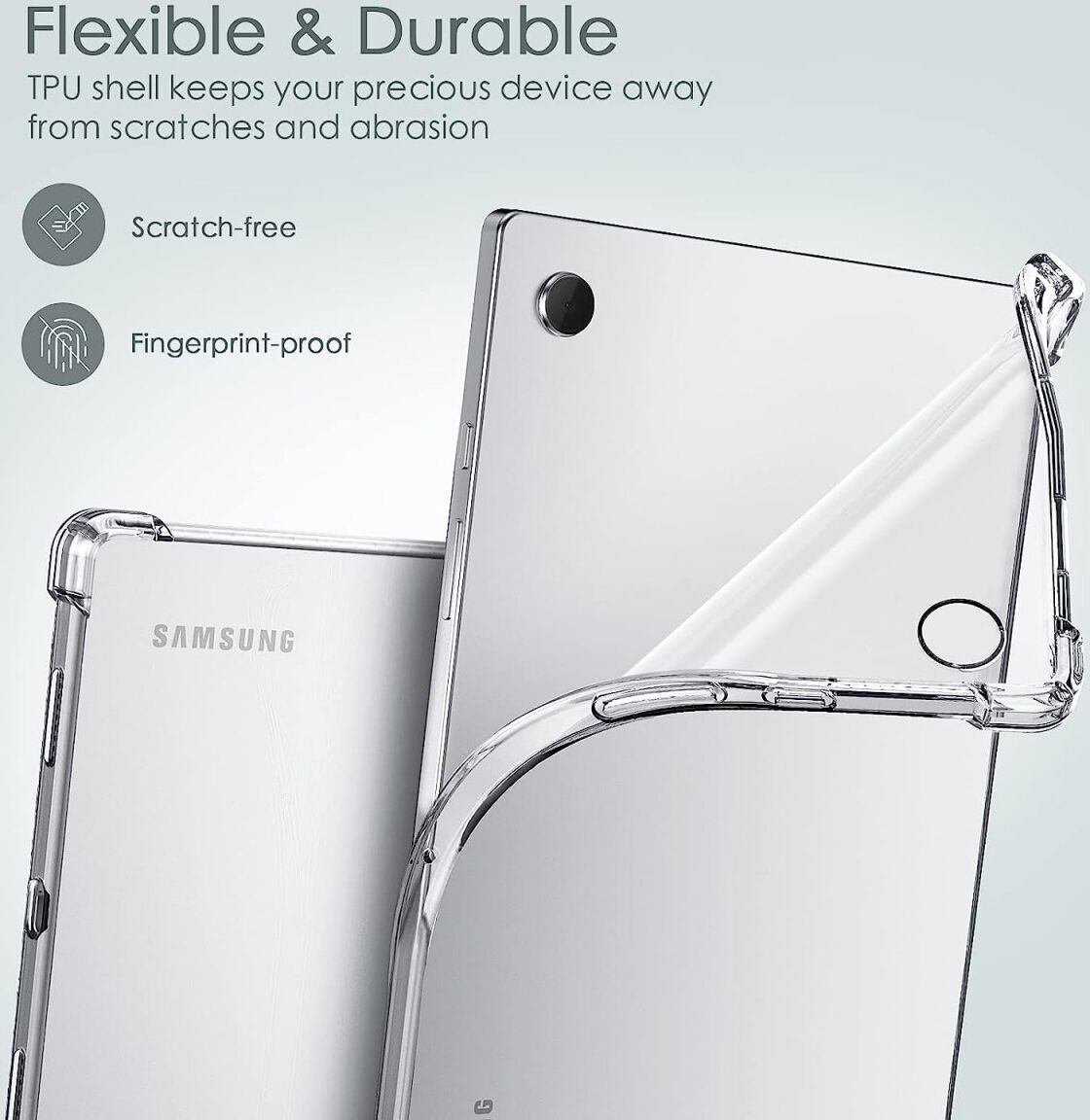 Samsung Galaxy Tab A8 Hoes Schokbestendige TPU Back Cover Transparant afbeelding 5